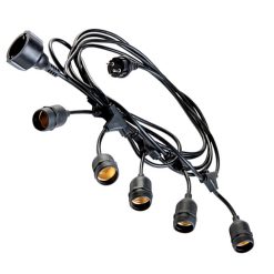 Lampadine Decorative Luci per Ambiente Serie 5 Portalampade E27 Nero 20 W