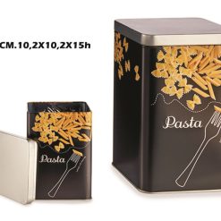 Barattolo Lamiera Quadrato Dis. Pasta-8430852923349