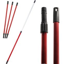 Sicignano | Manico Telescopico per Scopa Universale Allungabile 77-150 cm Rosso, in Plastica e Alluminio, Resistente e Solido, per Pulizie e Giardinaggio (3)