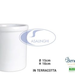 Vasetto Terracotta Acciughe Cm.15 Bianco-8056364863043