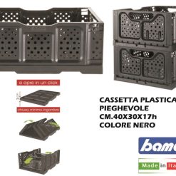 Cassetta In Plastica Opla' Pieghevole Cm.40X30X17H Nero-8007633102257