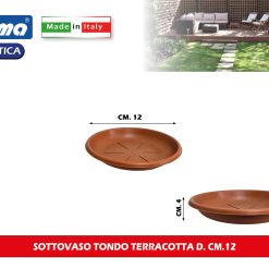 Bama Sottovaso Tondo Plastica Terracotta CM.12