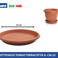 Bama Sottovaso Tondo Plastica Terracotta CM.22