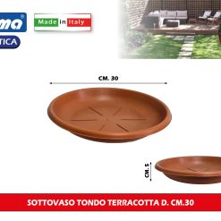 Bama Sottovaso Tondo Plastica Terracotta CM.30