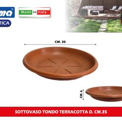 Bama Sottovaso Tondo Plastica Terracotta CM.35
