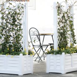 Fioriera Separé con Spalliera Colore Ferro Battuto con Fioriera Interna, Facile da Montare Resistente UV - Divisorio per Giardini Terrazze Balconi - immagine 8