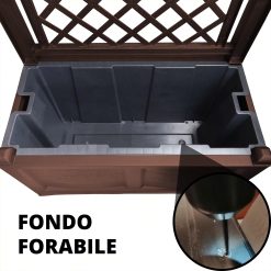 Fioriera Separé con Spalliera Colore Ferro Battuto con Fioriera Interna, Facile da Montare Resistente UV - Divisorio per Giardini Terrazze Balconi - immagine 6