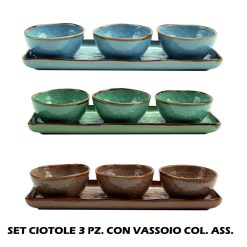 Set Ciotole 3 Pz. Con Vassoio Col. Ass.-8056234690113
