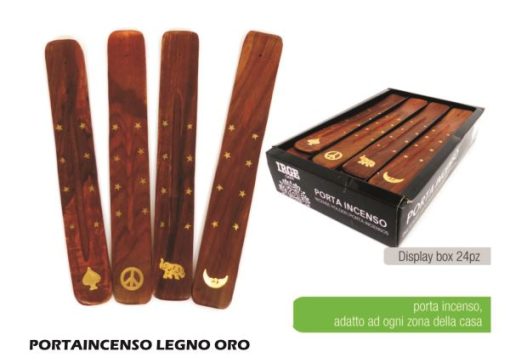 Porta Incenso Legno Oro-8021723043404