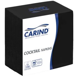 Tovaglioli Tovagliolini Fazzoletti di Carta 2 Veli 24x24cm Cocktail 100 Pezzi in Cellulosa Goffrati Piega 1/4 Nero