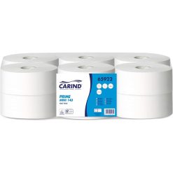 Sicignano | Carta Igienica per Distributore Dispenser Mini Jumbo, 12 Rotoli Grandi, Doppio Velo, 140m, Cellulosa, Goffratura Micro, Industriale - Luoghi Pubblici Privati Hotel Ristoranti (12, 140 m)