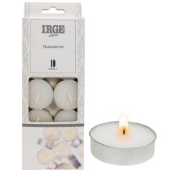 Sicignano | 10 Candele Tealight Bianche 4 cm, Inodore e Senza Fumo, Durata 3.5 Ore, Perfette come Scaldavivande – Candele per Decorazioni, Eventi e Atmosfera Accogliente in Casa