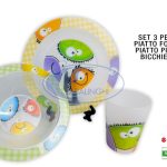 Set Pappa 3 Pz. Piatto Fondo+Piano+Bicchiere-8002953018509