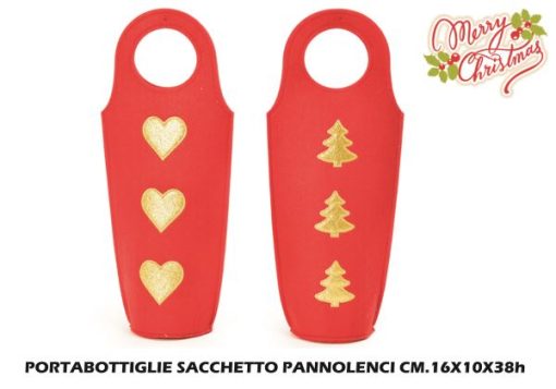 Portabottiglie Sacchetto Pannolenci Cm.16X10X38-8034052643276