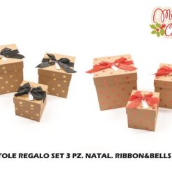 Scatole Regalo Set 3 Pz. Natal. Ribbon&Bells-8034052779951