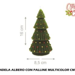 Candela Albero Con Palline Multicolor Cm.17H-8056184005463