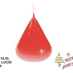 Candela In Cera Goccia Rosso Cm.10X10