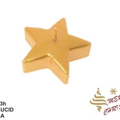 Candela In Cera Stella Oro Cm.9X3H Metallic-8034052379397