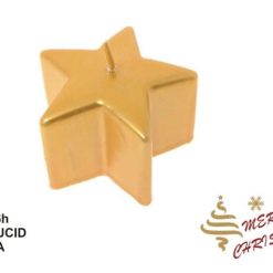 Candela In Cera Stella Oro Cm.9X6H Metallic-8034052379489