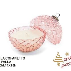 Candela Cofanetto Palla In Vetro Diam. Cm.14X15H-8034052433426