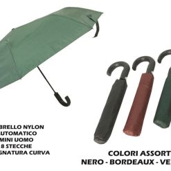 Ombrello Nylon Mini Auto Uomo Imp. Curva T. Unita-8013066013626