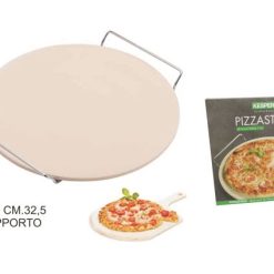 Pietra Cuocipizza Ceramica+Supporto Diam. Cm.33-4000270715501