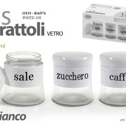 Tris Barattoli Vetro Ml.400 Cm.9X10H-8025569816574