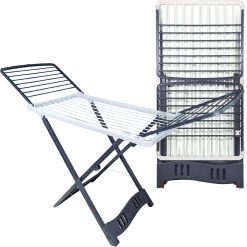 Sicignano | Stendino Pieghevole Antiscivolo con Ruote Aladino, 20 metri di Stenditura, 100% Resina, con Gancio Sicurezza, Made in Italy