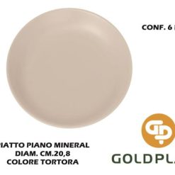 Piatto Plastica Mineral Piano Cm.21 Tortora-8024854188419