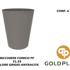 Bicchiere Conico Pp Cl.33 Cf.6 Pz. Grigio Antracite-8024854191860