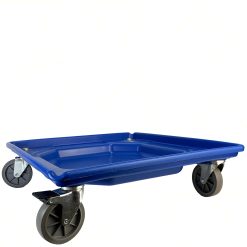 Carrello Portacestelli con Vasca e Freno 50x50 cm - 100% PP Alimentare, Resistente e Pratico
