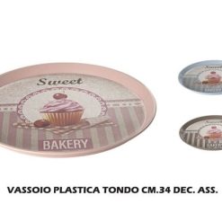 Vassoio Plastica Tondo Cm.34 Dec. Ass.-8429429160973