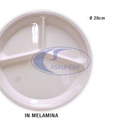 Antipastiera Melamina 3 Posti Cm.28 Bianco-8054408027666