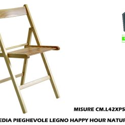 Sedia Pieghevole Legno Happy Hour Naturale-8056590560204