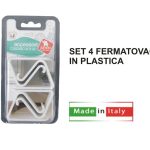 Fermatovaglia Plastica Set 4 Pz. Bianco Blister-8008154004464