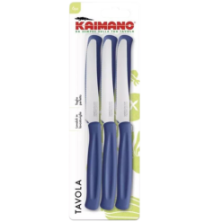 Coltelli da Tavola Dinamik 6 pz in Acciaio Inox 10,7cm con Manico Blue Navy in PP, Lavabile in Lavastoviglie, Taglio Preciso per Uso Alimentare