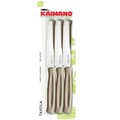 Coltelli da Tavola Dinamik 6 pz in Acciaio Inox 10,7cm con Manico Tortora in PP, Lavabile in Lavastoviglie, Taglio Preciso per Uso Alimentare