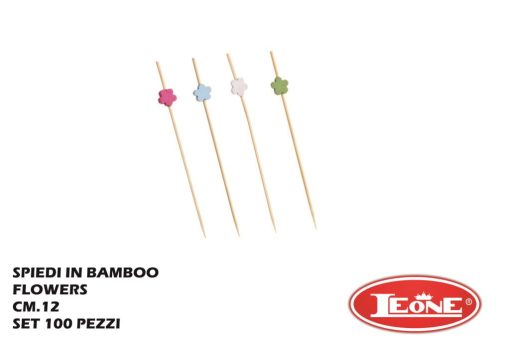 Spiedi In Bamboo Flowers Cm.12 Set 100 Pz.-8024112004857