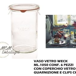 Vaso Vetro Weck Ml.1050 Conf.6 Pz C/C Chiusura Cli-4011162782907