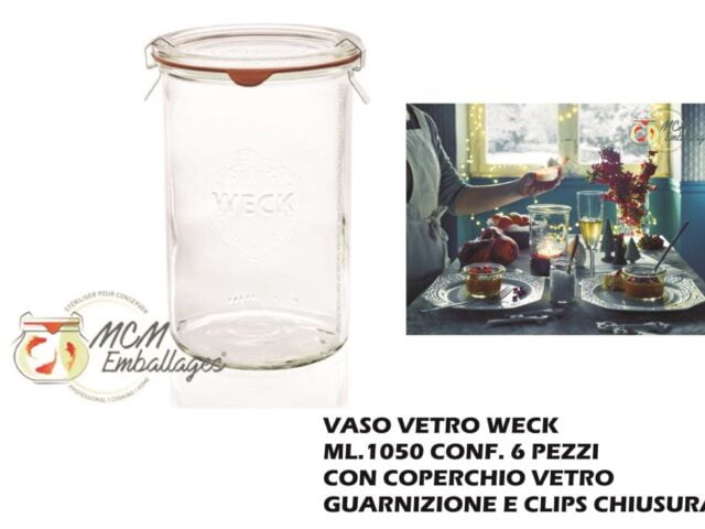 Vaso Vetro Weck Ml.1050 Conf.6 Pz C/C Chiusura Cli-4011162782907