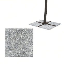 Mattonella per Basi Ombrellone Bar 50x50x4h cm Piastrella 1 Pz Granito Lavato Grigio 22 Kg Marmette Ombrello da Esterni Giardino