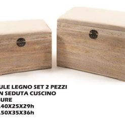 Bauli Legno Set 2 Pz. Con Seduta Cm.40X25X29H-8034052506588