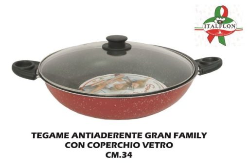 Tegame Gran Family Cm.34 2 Manici C/Cop. Vetro-8056513632599