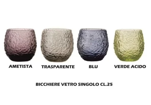 Bicchiere Vetro Blu Indaco Cl.25-8018627227719