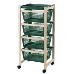 CARRELLO SALVASPAZIO LEGNO FAGGIO NATURALE CASS. B.CO-VERDE