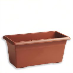 Sicignano | Fioriera Mediterraneo 80x39x34h cm Capienza 60lt Plastica Terracotta, Funzionale e Resistente agli Agenti Atmosferici, Arredo Esterno Giardino, Made in Italy