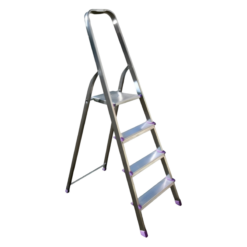 Scala Domestica Alluminio 4 Gradini Domina Pieghevole Antiscivolo Portata 120kg