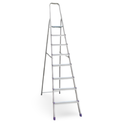 Scala Alluminio Domina 8 Gradini Sicos MAX 120kg Antiscivolo Fascia di Sicurezza