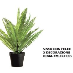 Vaso Con Felce X Decorazione Cm.35X38H-8021785577268