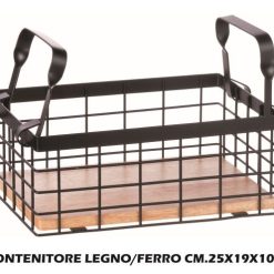 Contenitore Ferro Legno Cm.25X19X10H-8021785636248